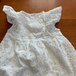 White eyelet dress with matching bottom